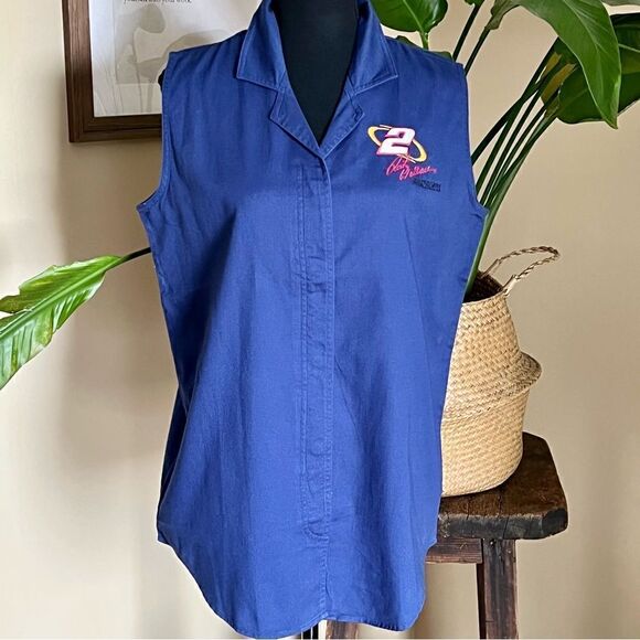 VINTAGE NASCAR Rusty Wallace Sleeveless Button Down - Picture 12 of 12
